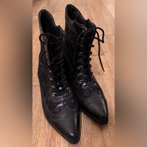 T.U.K. Victorian Black Lace-Up Women's Boots